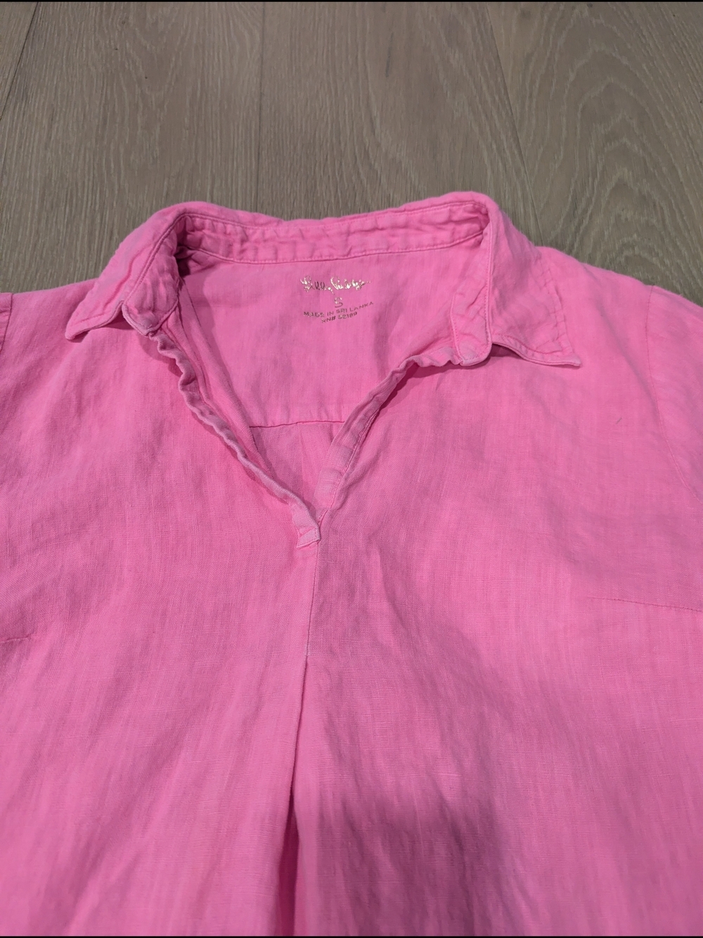 Pink Linen Tunic Dress - Picture 6 of 11
